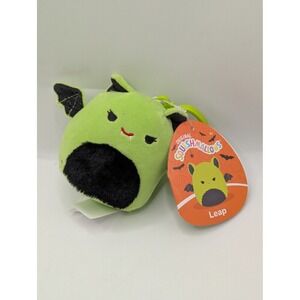 Squishmallows Leap the Bat 3.5 Inch Halloween Clip On Plush NWT Green Black